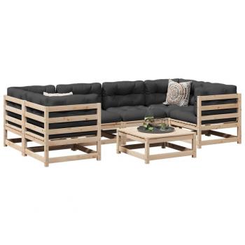 VidaXL 7 Piece Garden Seating Set Solid Wood Pine