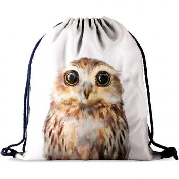 Pink 3D Cat Print Drawstring Gym Bag for Women - Portable Shopping and Shoe Backpack