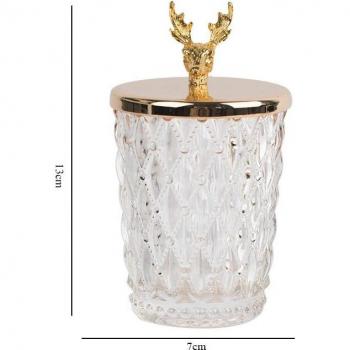 Gilded Crystal Jewelry Storage Jar