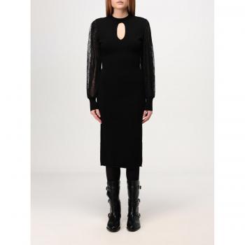 S Black Lace Panel Twinset Midi Dress – Women's