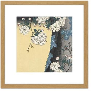 Artery8 Mossy Trunk & Cherry Blossom Harmony – 8x8 Wooden Frame, Light Oak Mount