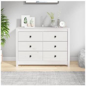 Armadio Rustico Pino 100x40x72 cm bianco