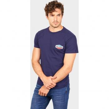 Camisa Hombre Petrol Manga Corta Azul Marina