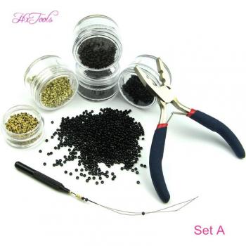 Complete Hair Extension Tool Set with Nano Micro Rings and Loop