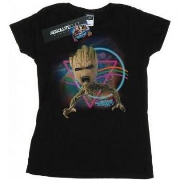 Marvel Ladies Guardians Of The Galaxy Neon Groot Cotton T-Shirt L Black