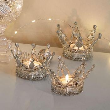 Set di 3 portacandele Betta argento