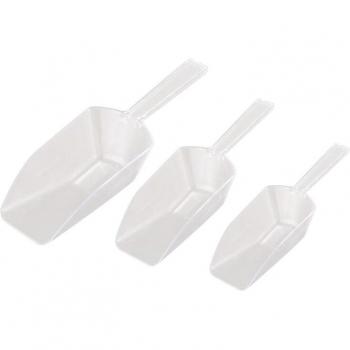 Transparent 3-Piece Plastic Ice Scraper Scoop
