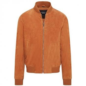 Dalian Soft Goat Suede MA-1 Varsity Bomber Jacket - Tan - Medium