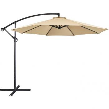 Ombrellone da Giardino Ø300 cm – Base a Croce, Parasole Ottagonale a Banana