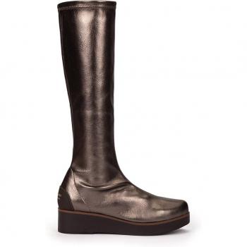 Pedro Miralles Glasgow – Botas artesanales en tono metalizado bronce con plataforma