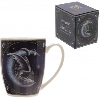 Taza de Porcelana Dragon Dreams - Diseño Lisa Parker con Dragón y Luna