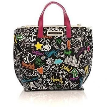 Braccialino in pelle nera per borsa a mano femminile 38x30x14 cm