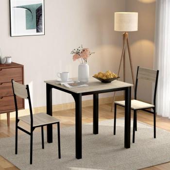 Tavolo da Pranzo con Due Sedie, Legno Luminoso