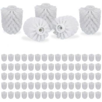 Juego RelaxDays 80 cepillos plásticos con rosca 9,5 mm y diámetro 8 cm – blanco