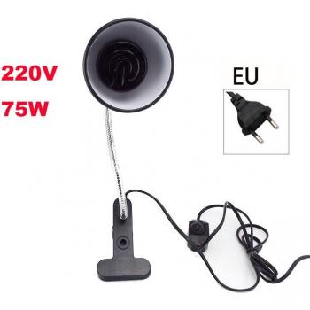 Miniatuur reptielverwarming met licht, 50W/75W/100W kit, clip-on, E27 aansluiting