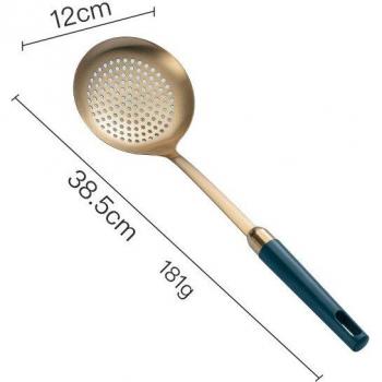 Ensemble d'ustensiles de cuisine en acier inoxydable 304 : spatule Wok, cuillère à fente, louche à soupe