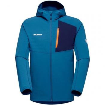 Giacca in pile con cappuccio uomo Mammut Madris Light ML - Felpa tecnica leggera blu - Taglia L