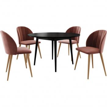 Racine 136 Set Contemporaneo 75x0x0 cm Nero – 4 Persone