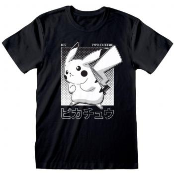 Pokémon Halftone Pikachu Short Sleeve T-Shirt - Black - M