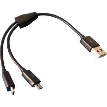 Cable Divisor MicroUSB Dual 20 cm