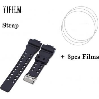 Explosion-Proof Film and Silicone Strap Set for Casio G-Shock GD-100, GD-120, GA-100