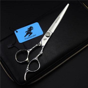 Ciseaux de coiffure Freelander pour animaux, 7 pouces, poignée en prunier, cisaille plate