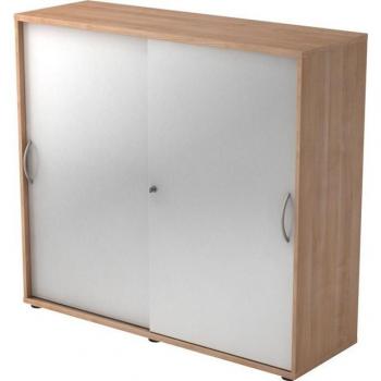 Armadio Office Pro Beta 1753S Noce Argento 3 Porta Scorrevoli con Manico di Metallo a Arco