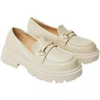 Faith Ladies Nola Snaffle Loafers 8 UK Beige