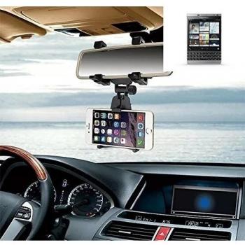 Sostenedor del montaje espejo retrovisor para Blackberry Passport Silver Edition, negro | Escuadra de coches - K-S-Trade