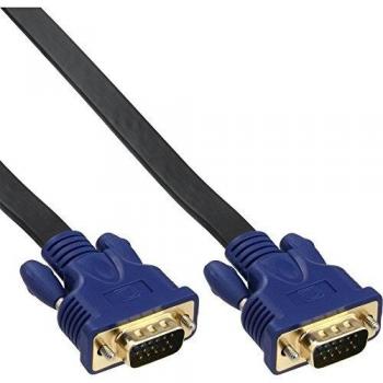 CAVALI E RETI 21497 S-VGA CABLAGE, SUB-D 15 PIN HD MALE TO SUB-D 15 PIN HD MALE, 1 METER, FLAT, GOLD PLATED BLACK