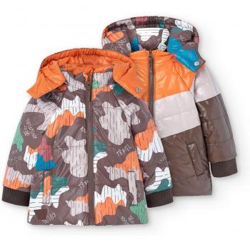 Plumífero reversible Boboli para bebé niño con capucha y cremallera