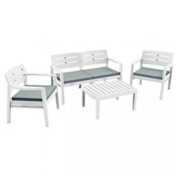 Ensemble Extérieur Italien - 2 Fauteuils, 1 Canapé, 1 Table Basse