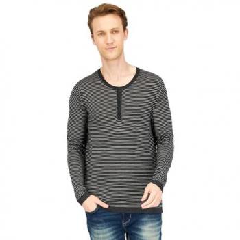 Celio Grauer Streifenpullover