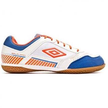 Umbro Scarpe Da Futsal Sala II Pro In Bianco-Arancio Blu Regal, Taglia 43 EU