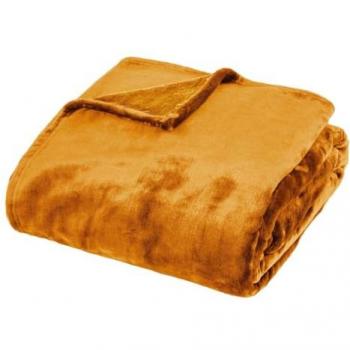 Lancio Flanella Coccoloso Giallo Senape 180x230 cm – Atmosphera Créateur D'Intérieur