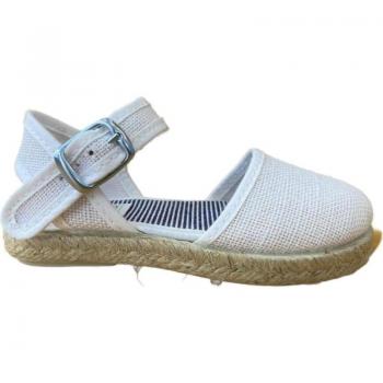 Sandália Infantil Javer Alpargata Lino 134 Branco