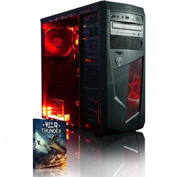 VIBOX Standard 3XW - PC Gamer (AMD A8-7600, 8 GB RAM, 2 TB HDD, AMD Radeon R7) color neón rojo