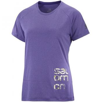 Maglia corta donna Salomon Cross Run Graphic viola