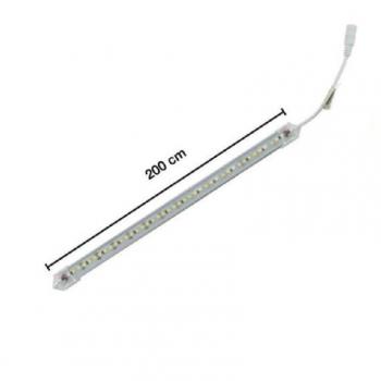 Profilo Alluminio Completo per Striscia LED 2mt 24W Luce Regolabile 6500K/3000K/4000K 3014-12V