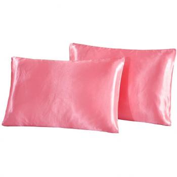 Mulberry Silk Satin Pillowcase Set - 2 Pack, Solid Color, Smooth Texture, Home Decor, 8 Color Options