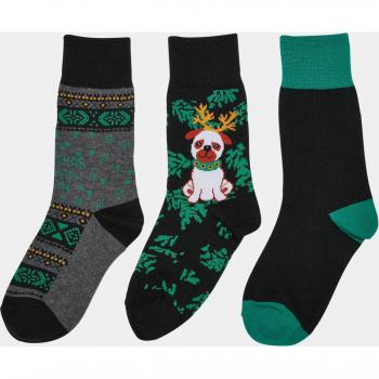 Ciorapi de iarnă Pug pentru copii – Triplă colecție multicolor