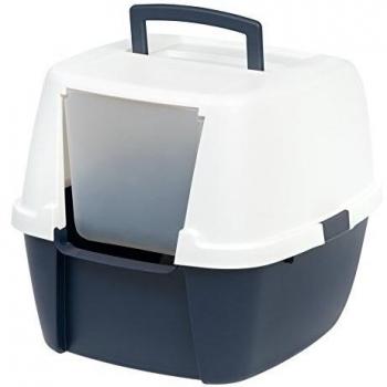 Portable Iris Ohyama Jumbo Cat Litter Box CLH-17J – Blue, Odorless, Spill‑Guard, Scoop Included