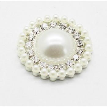 Boutons Métalliques Floraux en Perles Cristal – Pack 5
