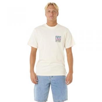 Rip Curl Men’s Raw Energy Trad Short Sleeve T-Shirt – Bone (Size 42 Regular)