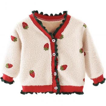 Cotton Berry‑Blossom Kids’ Cozy Cardigan