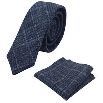 TruClothing Heritage Oak Tweed Tie with Blue Pocket Square