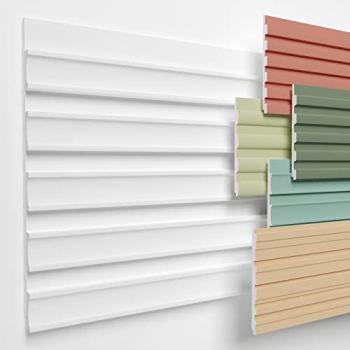 HEXIMO Wanddekoobjekt HLM-6-01 (Lamellenwand (Musterstück) aus XPS - Lamellen Wandpaneele Lamellenverkleidung Akustikpaneele weiß (15cm, HLM-6-01 weiß) Wandverkleidung DIY viele Designs)