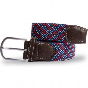 Swole Panda Woven Belt - Blue / Red / White Dot M (30-34 / 76-86cm)