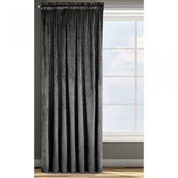 Velours Blickdichtes Samtvorhänge-Set für Wohnzimmer & Schlafzimmer – 135x270 cm, schwarz