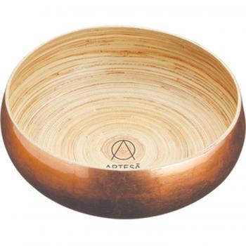 Bowl de Madera de Bambú con Detalles en Cobre, 26 cm